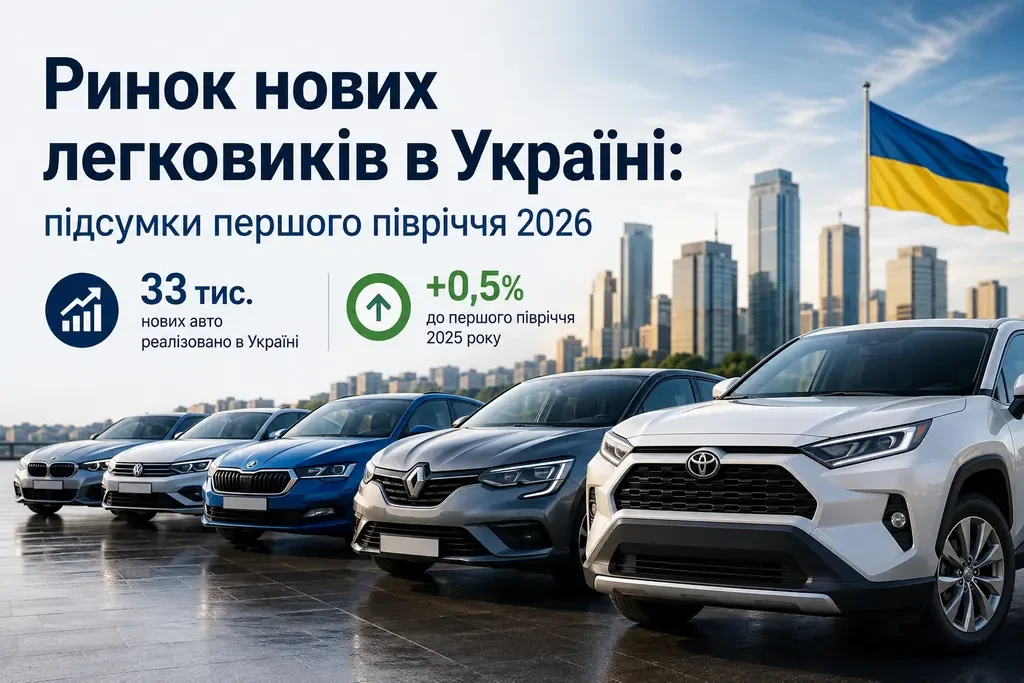 Рынок новых легковых авто в Украине: итоги первого полугодия