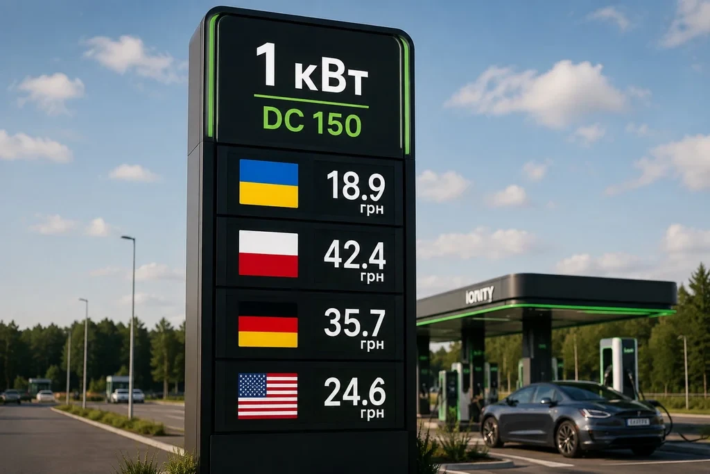 Вартість зарядки електромобіля у світі: Україна, Польща, Німеччина, США